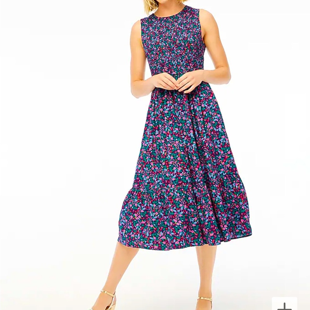 J. Crew smocked midi dress
